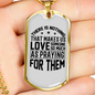 Praying For Them Christian Necklace Stainless Steel or 18k Gold Dog Tag 24" Chain-Express Your Love Gifts