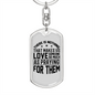 Praying For Them Keychain Stainless Steel or 18k Gold Dog Tag Keyring-Express Your Love Gifts