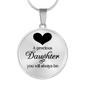 Precious Daughter Necklace Circle Pendant Stainless Steel or 18k Gold 18-22-Express Your Love Gifts