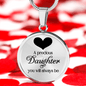 Precious Daughter Necklace Circle Pendant Stainless Steel or 18k Gold 18-22-Express Your Love Gifts