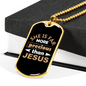 Precious Jesus Christian Necklace Stainless Steel or 18k Gold Dog Tag 24" Chain-Express Your Love Gifts