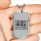 Pretty Big Deal Necklace Stainless Steel or 18k Gold Dog Tag 24" Chain-Express Your Love Gifts