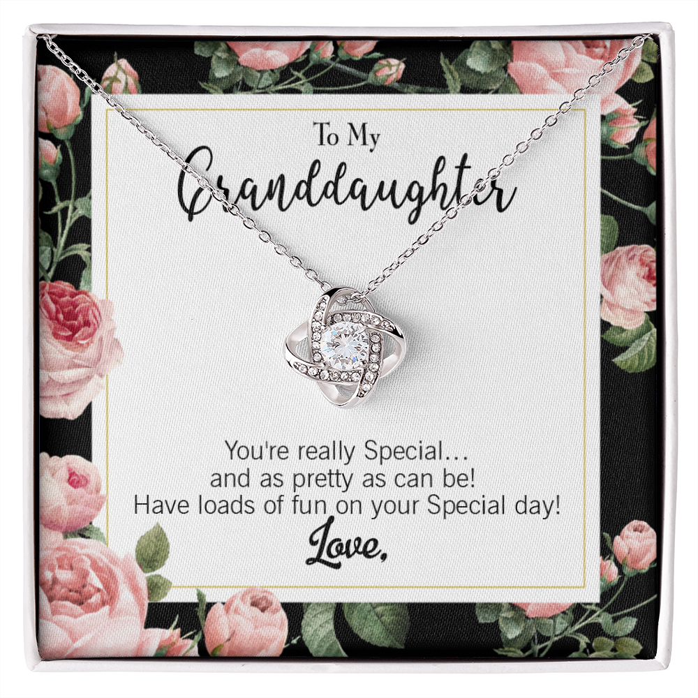 Pretty Granddaughter Infinity Knot Necklace Message Card-Express Your Love Gifts