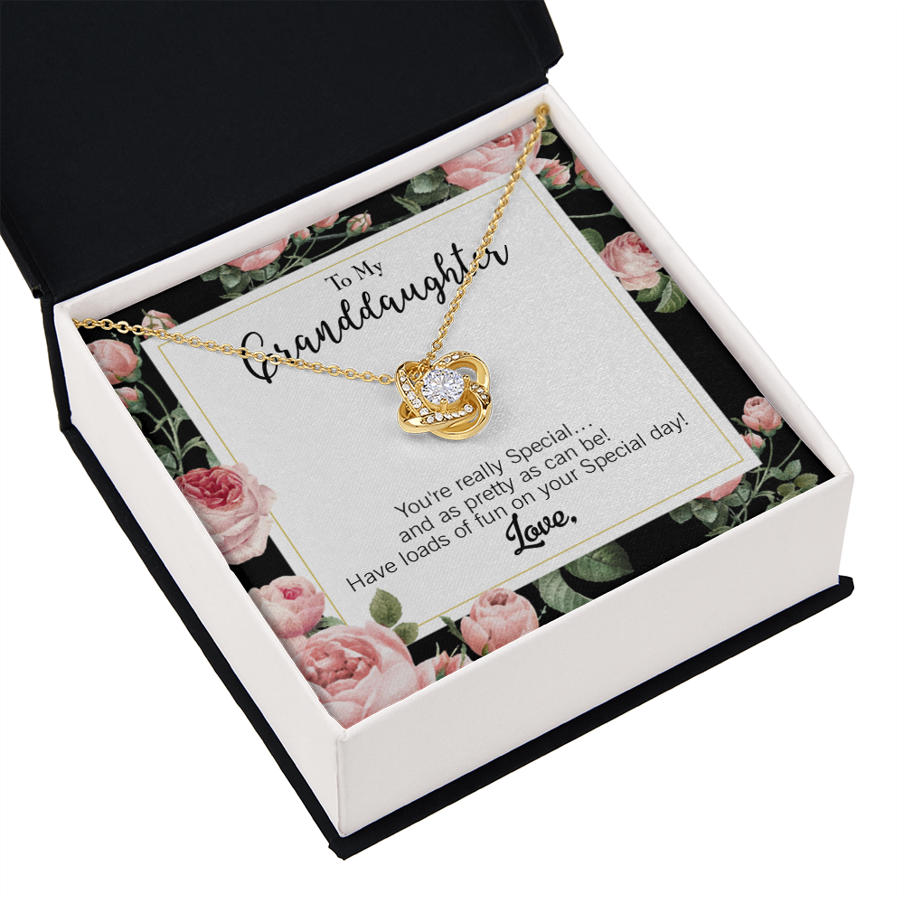 Pretty Granddaughter Infinity Knot Necklace Message Card-Express Your Love Gifts
