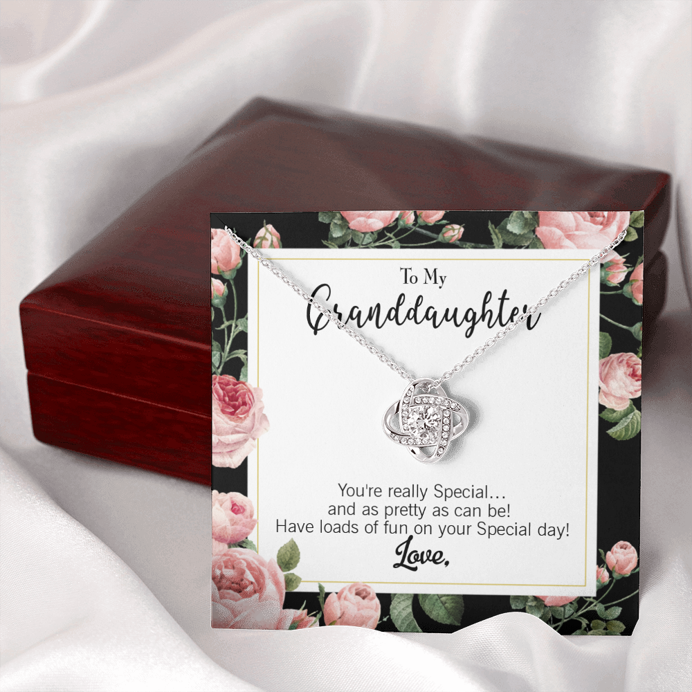 Pretty Granddaughter Infinity Knot Necklace Message Card-Express Your Love Gifts