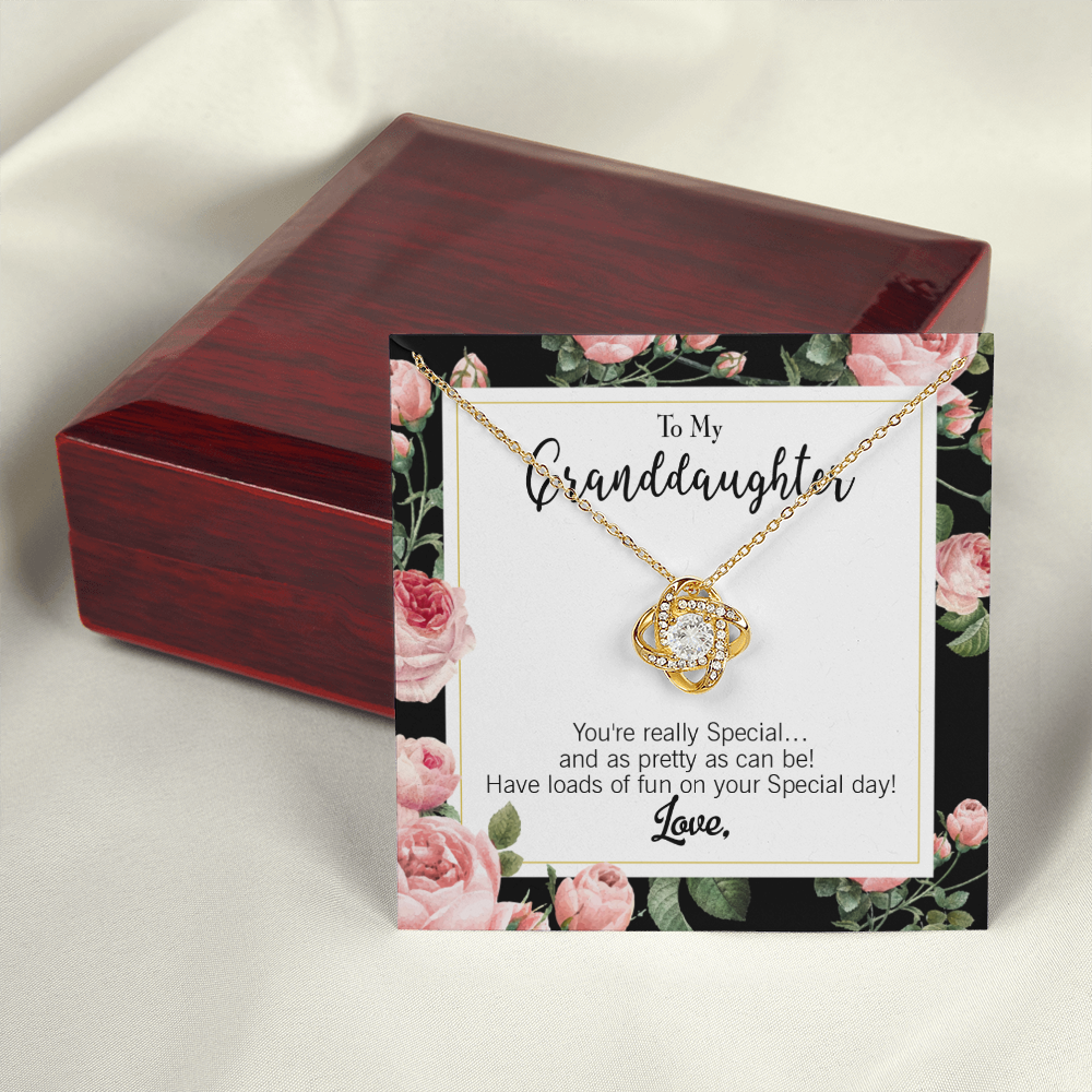 Pretty Granddaughter Infinity Knot Necklace Message Card-Express Your Love Gifts