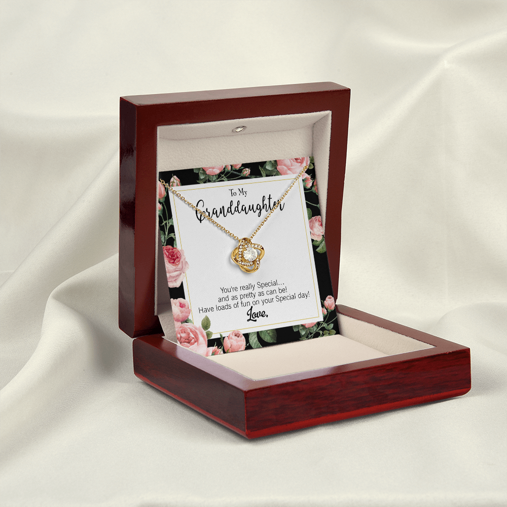 Pretty Granddaughter Infinity Knot Necklace Message Card-Express Your Love Gifts
