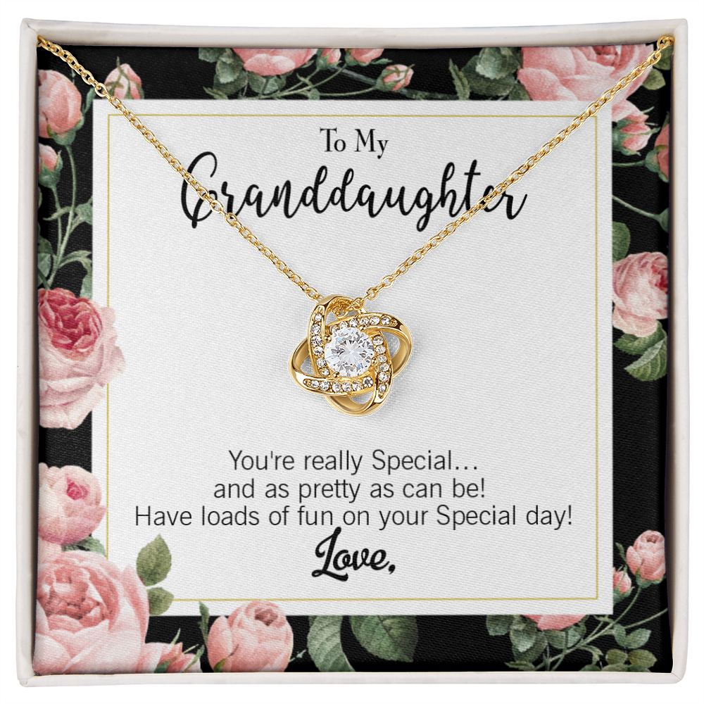 Pretty Granddaughter Infinity Knot Necklace Message Card-Express Your Love Gifts