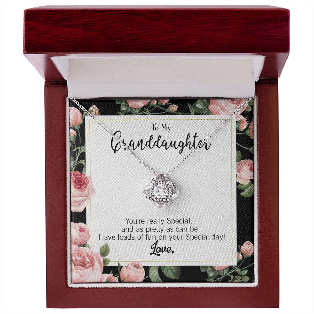 Pretty Granddaughter Infinity Knot Necklace Message Card-Express Your Love Gifts