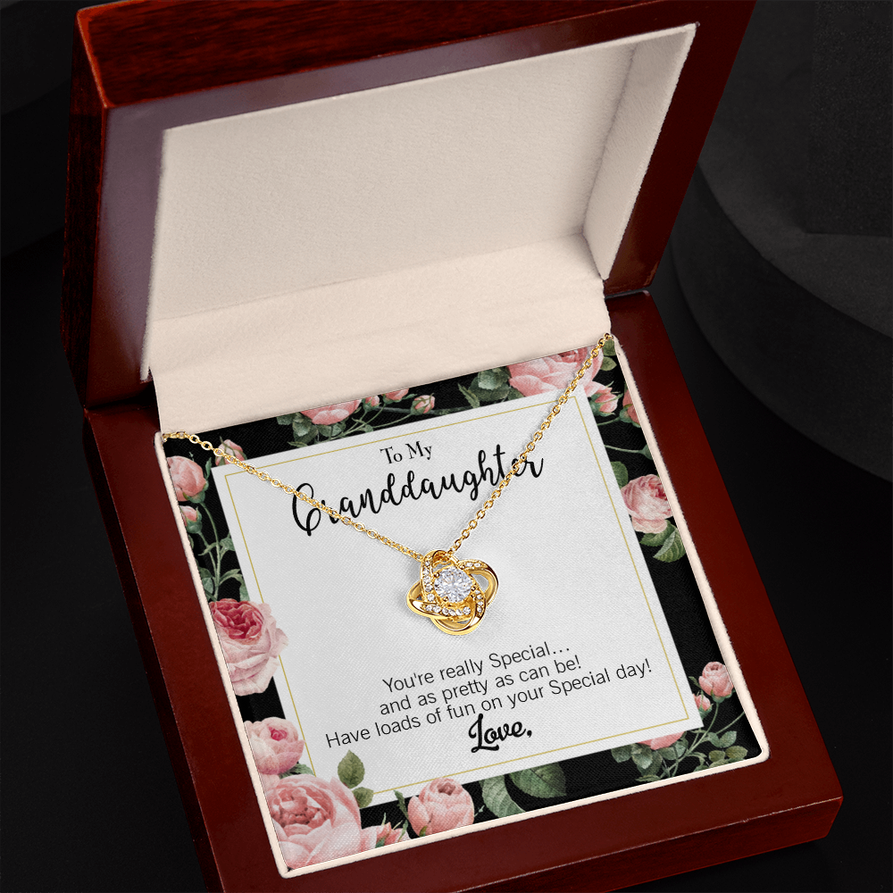 Pretty Granddaughter Infinity Knot Necklace Message Card-Express Your Love Gifts