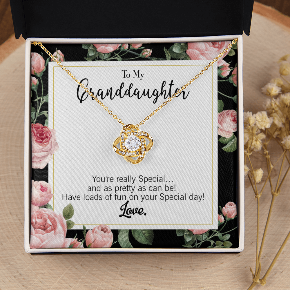 Pretty Granddaughter Infinity Knot Necklace Message Card-Express Your Love Gifts
