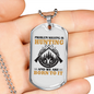 Problem Solving Is Hunting Necklace Stainless Steel or 18k Gold Dog Tag 24" Chain-Express Your Love Gifts