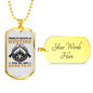 Problem Solving Is Hunting Necklace Stainless Steel or 18k Gold Dog Tag 24" Chain-Express Your Love Gifts