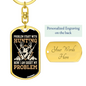 Problem Starts With Hunter'S Keychain Gift Stainless Steel or 18k Gold Dog Tag Keyring-Express Your Love Gifts