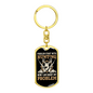 Problem Starts With Hunter'S Keychain Gift Stainless Steel or 18k Gold Dog Tag Keyring-Express Your Love Gifts