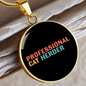 Professional Cat Herder Circle Necklace Stainless Steel or 18k Gold 18-22"-Express Your Love Gifts