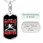Proffesional Hunter Keychain Stainless Steel or 18k Gold Dog Tag Keyring-Express Your Love Gifts