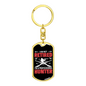 Proffesional Hunter Keychain Stainless Steel or 18k Gold Dog Tag Keyring-Express Your Love Gifts