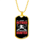 Proffesional Hunter Necklace Stainless Steel or 18k Gold Dog Tag 24" Chain-Express Your Love Gifts