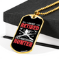 Proffesional Hunter Necklace Stainless Steel or 18k Gold Dog Tag 24" Chain-Express Your Love Gifts