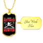 Proffesional Hunter Necklace Stainless Steel or 18k Gold Dog Tag 24" Chain-Express Your Love Gifts