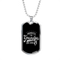 Promoted To Grandpa Dog Tag Stainless Steel or 18k Gold 24" Chain-Express Your Love Gifts