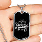 Promoted To Grandpa Dog Tag Stainless Steel or 18k Gold 24" Chain-Express Your Love Gifts