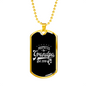Promoted To Grandpa Dog Tag Stainless Steel or 18k Gold 24" Chain-Express Your Love Gifts