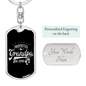 Promoted To Grandpa Swivel Keychain Dog Tag Stainless Steel or 18k Gold-Express Your Love Gifts