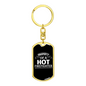 Property Of A Firefighter Keychain Stainless Steel or 18k Gold Dog Tag Keyring-Express Your Love Gifts