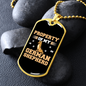 Property of My German Shepherd Necklace Stainless Steel or 18k Gold Dog Tag 24" Chain-Express Your Love Gifts