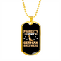 Property of My German Shepherd Necklace Stainless Steel or 18k Gold Dog Tag 24" Chain-Express Your Love Gifts