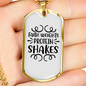 Protein Shakes Christian Necklace Stainless Steel or 18k Gold Dog Tag 24" Chain-Express Your Love Gifts