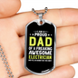 Proud Dad Of Electrician Necklace Stainless Steel or 18k Gold Dog Tag 24" Chain-Express Your Love Gifts