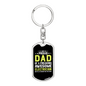 Proud Dad Of Electrician Swivel Keychain Dog Tag Stainless Steel or 18k Gold-Express Your Love Gifts