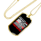 Proud Dad Of Firefighter Gift Stainless Steel or 18k Gold Dog Tag 24" Chain-Express Your Love Gifts