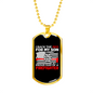 Proud Dad Of Firefighter Gift Stainless Steel or 18k Gold Dog Tag 24" Chain-Express Your Love Gifts