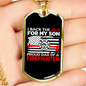 Proud Dad Of Firefighter Gift Stainless Steel or 18k Gold Dog Tag 24" Chain-Express Your Love Gifts