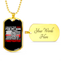 Proud Dad Of Firefighter Gift Stainless Steel or 18k Gold Dog Tag 24" Chain-Express Your Love Gifts