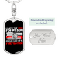 Proud Dad Of Firefighter Keychain Stainless Steel or 18k Gold Dog Tag Keyring-Express Your Love Gifts