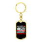 Proud Dad Of Firefighter Keychain Stainless Steel or 18k Gold Dog Tag Keyring-Express Your Love Gifts