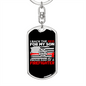 Proud Dad Of Firefighter Keychain Stainless Steel or 18k Gold Dog Tag Keyring-Express Your Love Gifts