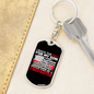 Proud Dad Of Firefighter Keychain Stainless Steel or 18k Gold Dog Tag Keyring-Express Your Love Gifts
