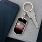 Proud Dad Of Firefighter Keychain Stainless Steel or 18k Gold Dog Tag Keyring-Express Your Love Gifts