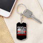 Proud Dad Of Firefighter Keychain Stainless Steel or 18k Gold Dog Tag Keyring-Express Your Love Gifts