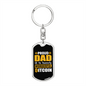 Proud Dad Wonderful Bitcoin Crypto Keychain Stainless Steel or 18k Gold Dog Tag Keyring-Express Your Love Gifts