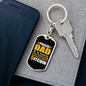 Proud Dad Wonderful Bitcoin Crypto Keychain Stainless Steel or 18k Gold Dog Tag Keyring-Express Your Love Gifts