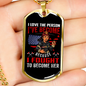 Proud Female Firefighter Gift Stainless Steel or 18k Gold Dog Tag 24" Chain-Express Your Love Gifts