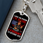 Proud Female Firefighter Keychain Stainless Steel or 18k Gold Dog Tag Keyring-Express Your Love Gifts