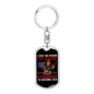 Proud Female Firefighter Keychain Stainless Steel or 18k Gold Dog Tag Keyring-Express Your Love Gifts